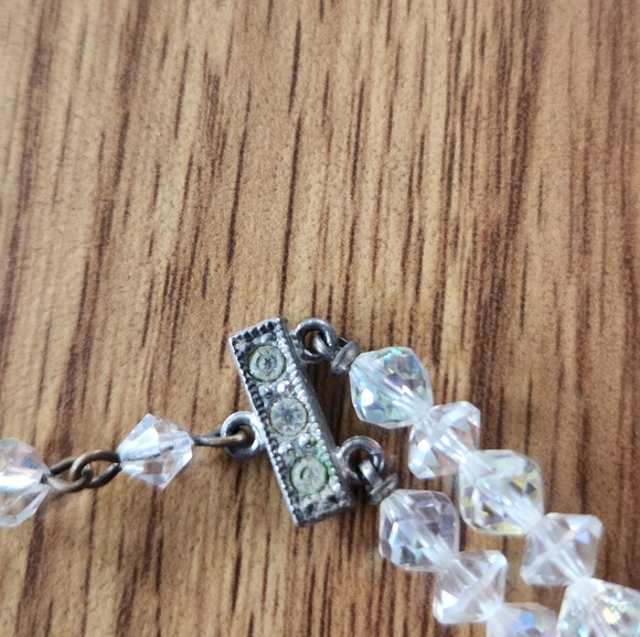 Vintage Double Strand Iridescent Crystal Necklace - Picture 7 of 10